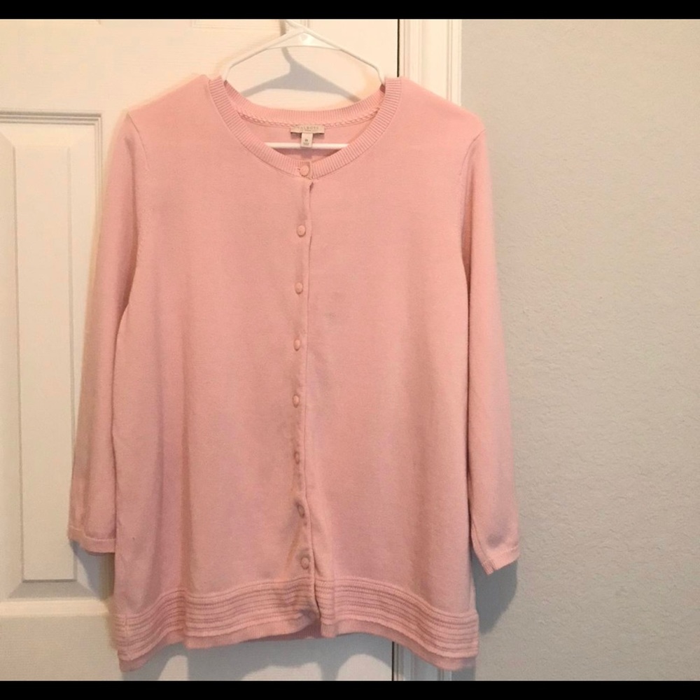 Talbots pink cardigan